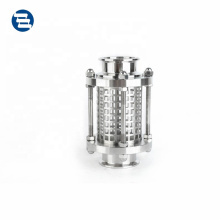 SS304 SS316L Sanitary Stainless Steel Tri-Clamped Straight Tubular Sight Glass with Protective cover Net